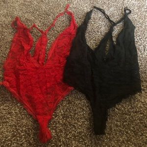 2 Victoria secret lace teddy
